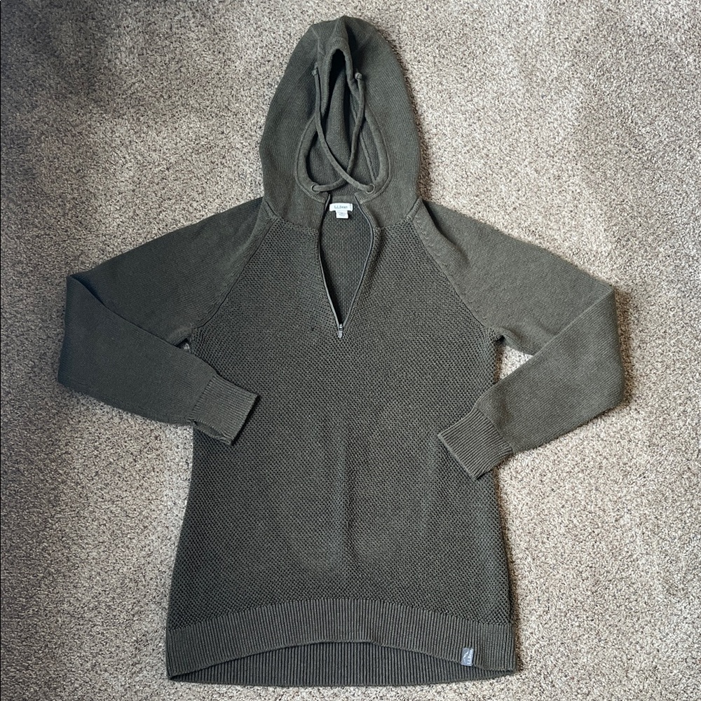 L.L.Bean Olive Green Hooded Sweater